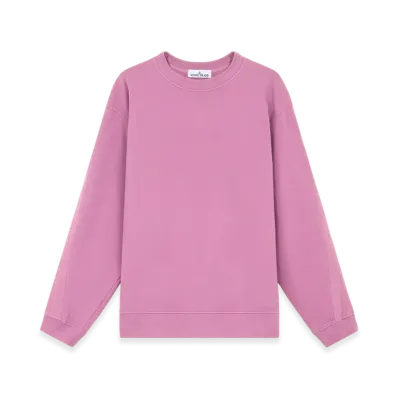 Stone Island 61620 Brushed Organic Cotton Fleece Oversized Fit Crewneck Sweatshirt - 24FW "Onion Rose"