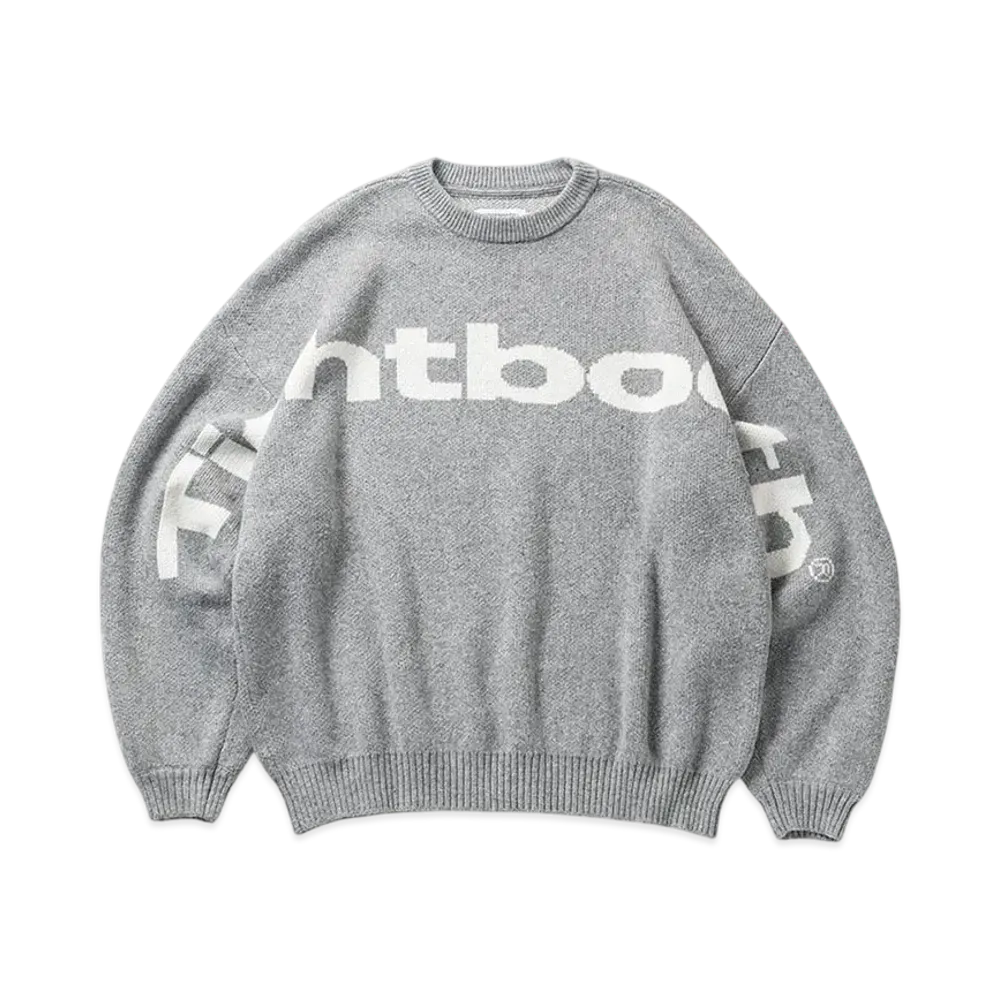 TIGHTBOOTH Big Logo Knit Sweater "Gray"