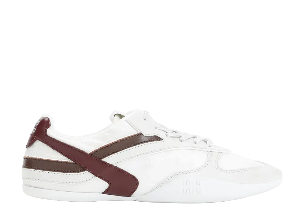 MIU MIU Women's Gymnasium Sneakers "White/Burgundy"