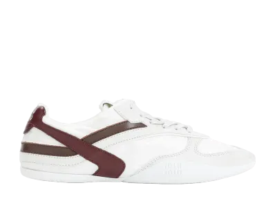 MIU MIU Women's Gymnasium Sneakers "White/Burgundy"