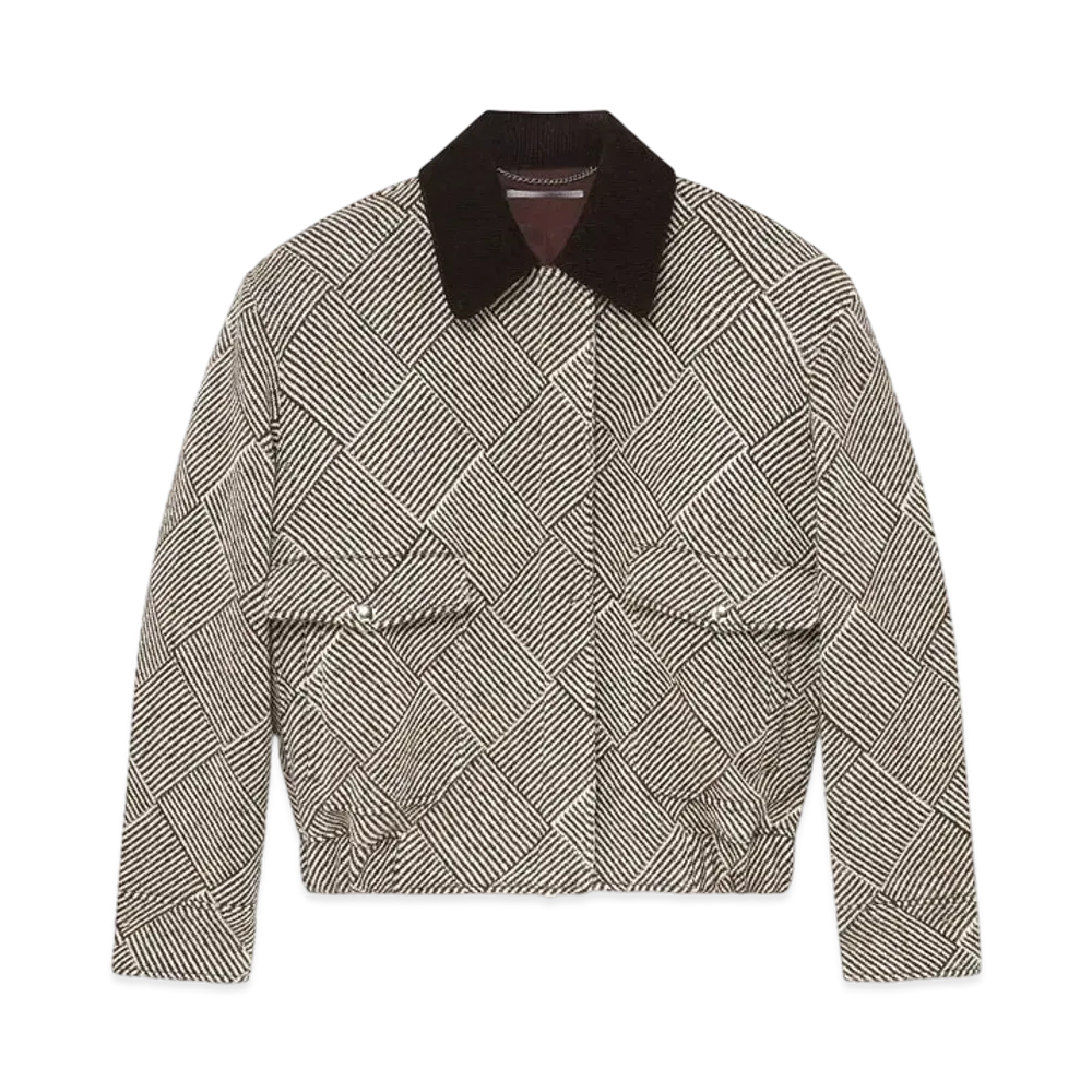 STELLA McCARTNEY Oversized Tweed Bomber Jacket "Beige Tweed"