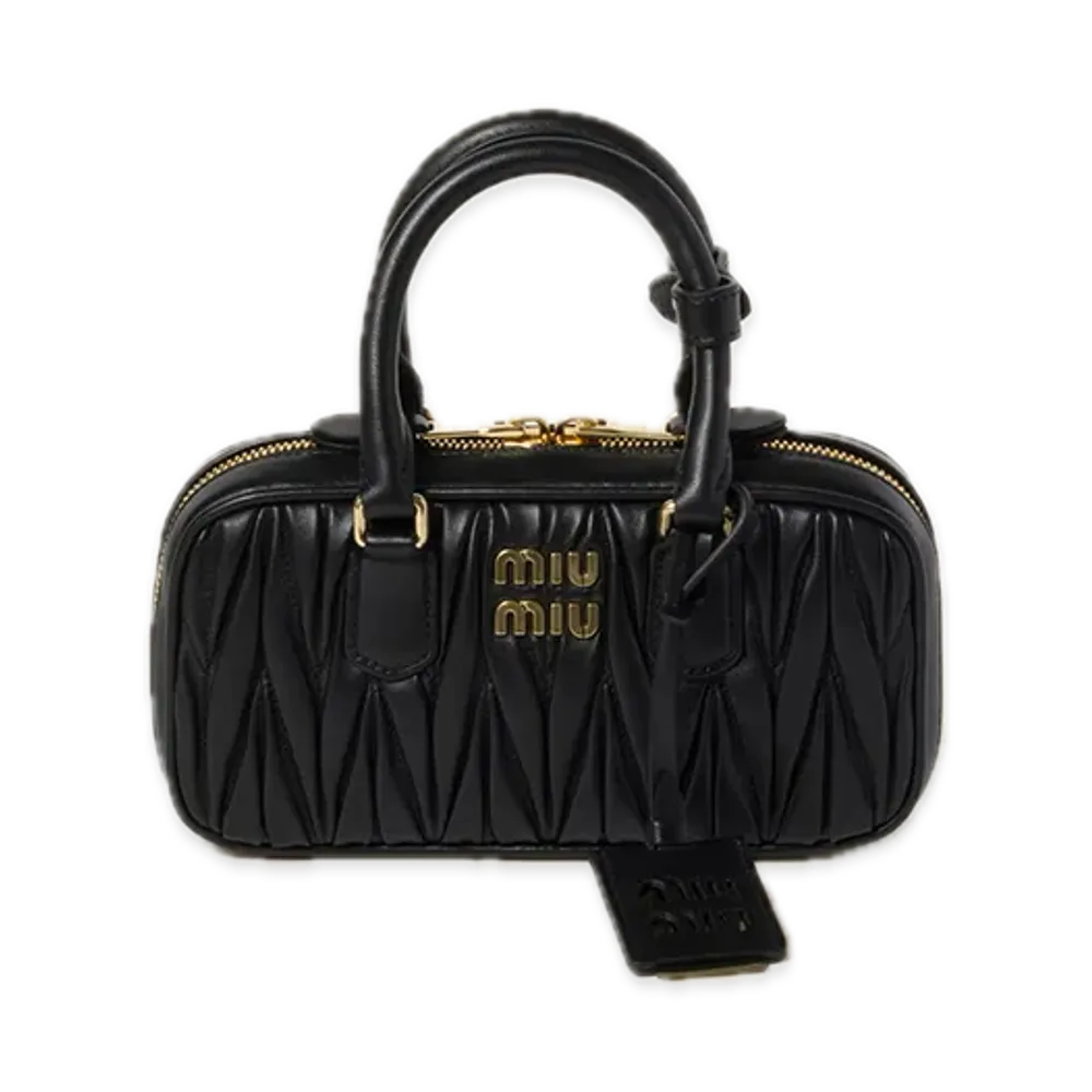 MIU MIU Arcadie Matelasse Leather Mini Bag "Black"