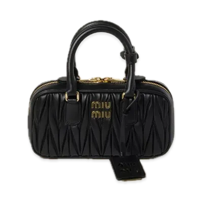 MIU MIU Arcadie Matelasse Leather Mini Bag "Black"