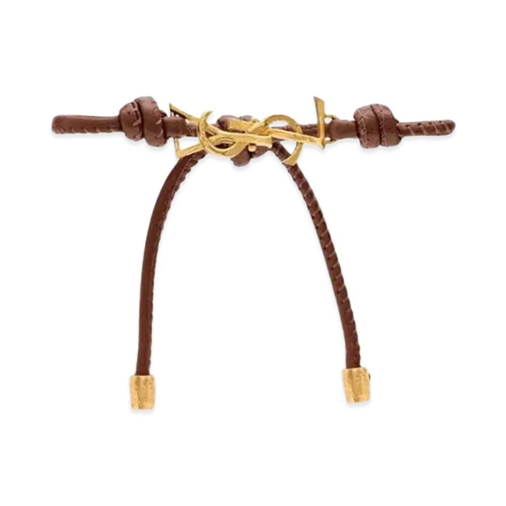 Saint Laurent Women's YSL Bracciale "Brown"