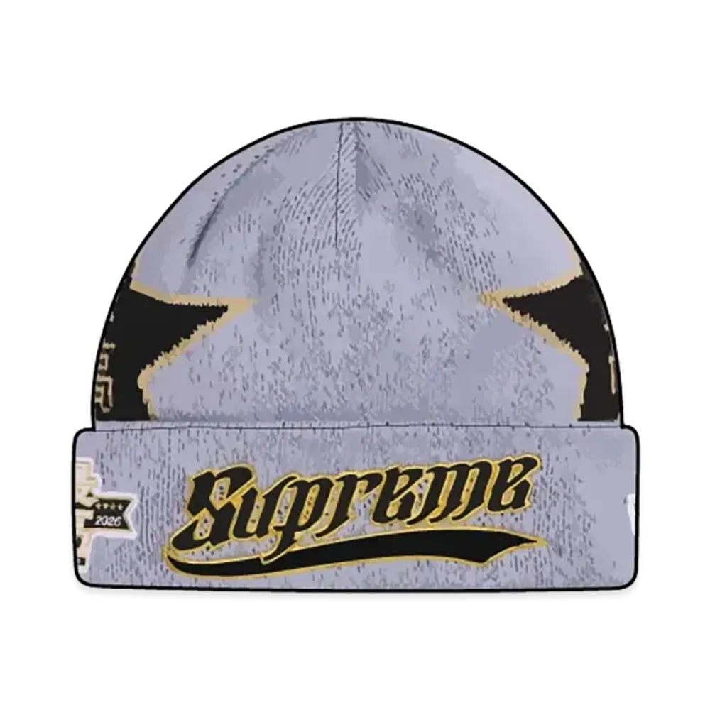 Supreme New Era Stars Beanie "Lavender"