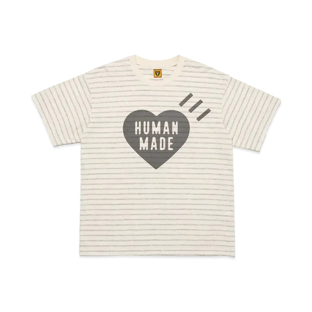 HUMAN MADE Striped Heart T-Shirt "Gray"