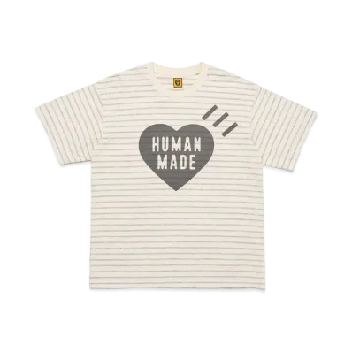 HUMAN MADE Striped Heart T-Shirt "Gray"