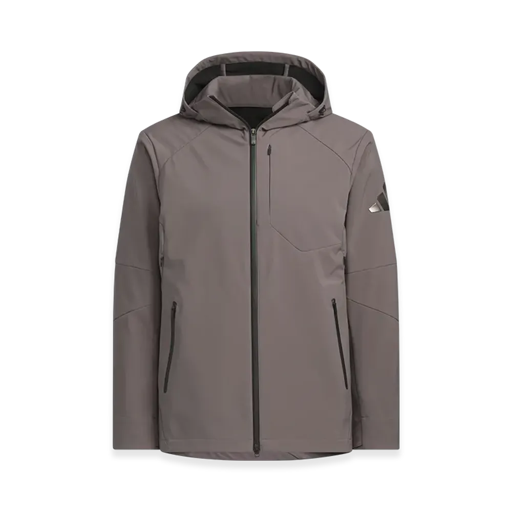 adidas Premium Sports Bonded Fleece Woven Hooded Jacket "Charcoal"