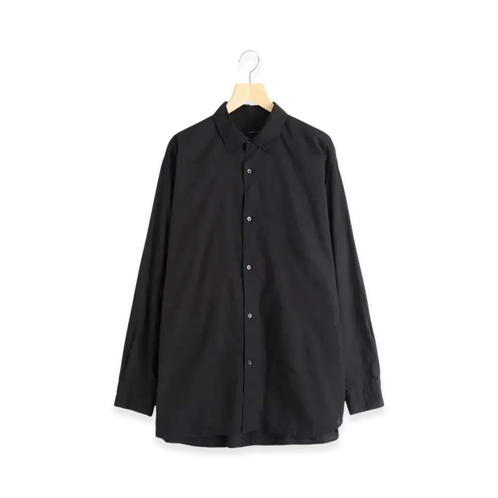 COMOLI KHADI Cotton Double Layer Comoli Shirt "Black"
