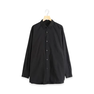 COMOLI KHADI Cotton Double Layer Comoli Shirt "Black"