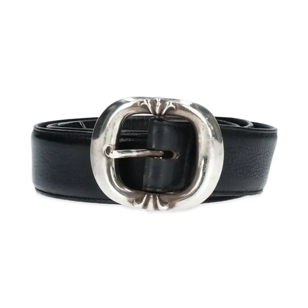 Chrome Hearts 1.5 Gunslinger Leather Belt "Black/Silver"