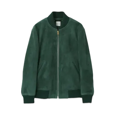 Paul Smith Goat Suede Bomber Jacket "Green"