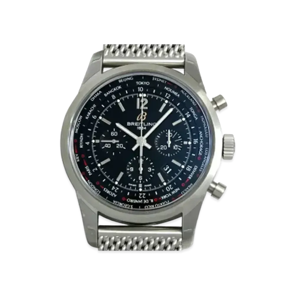 Breitling Transocean Unitime Pilot "Black/Stainless Steel"