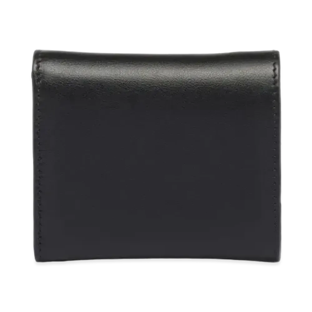 PRADA Grace Triangle Embossed Leather Wallet "Black"