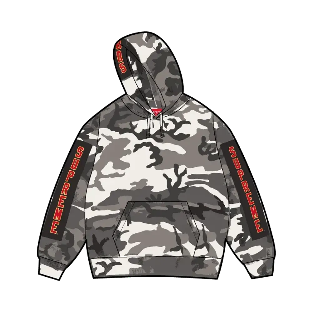 Supreme Woven Patches Hooded Sweatshirt "Snow Camo"