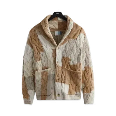 Kith Patchwork Cable Becker Cardigan "Canvas"