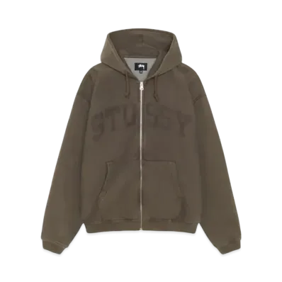 Stussy Zip Hoodie Faded Graphic "Olive"