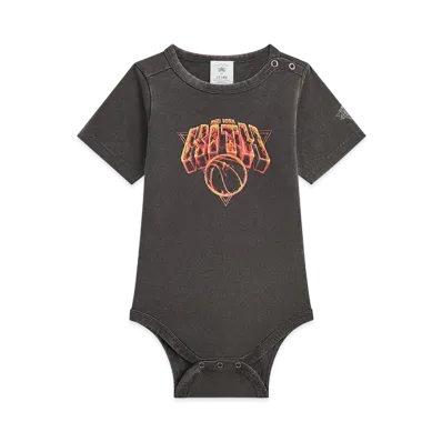 Kith Baby for the New York Knicks Vintage Fire Bodysuit "Black"