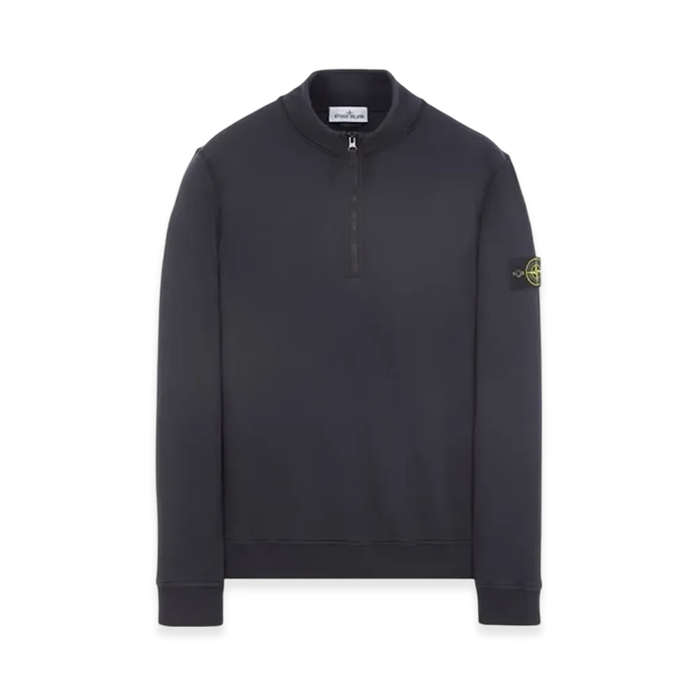 Stone Island 61951 Cotton Fleece Garment Dyed Half Zip Sweatshirt - 23SS "Navy Blue"