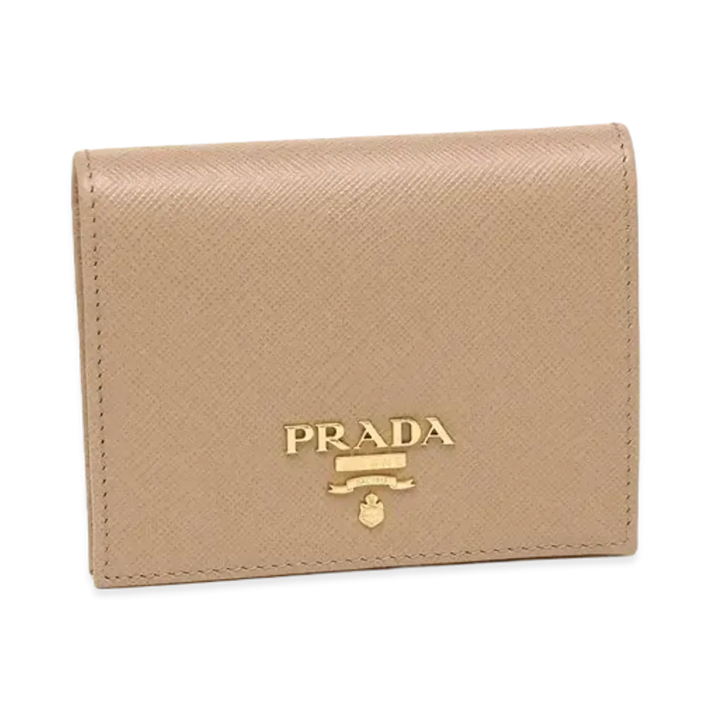 PRADA Saffiano Leather Wallet "Pink Beige"