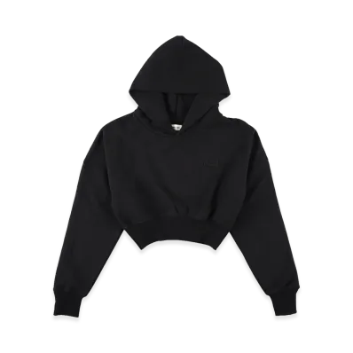 WIND AND SEA Cozy Cloud Cropped Hooded Sweatshirt "Black"