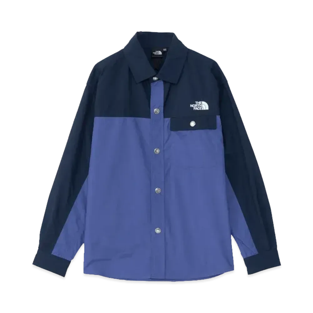 The North Face L/S Nuptse Shirt Kids "Cave Blue"