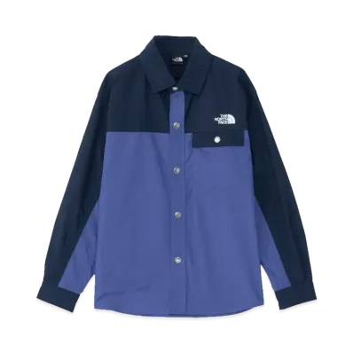 The North Face L/S Nuptse Shirt Kids "Cave Blue"