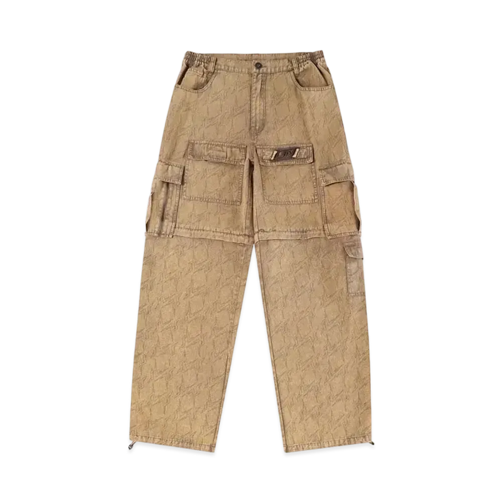 Unknown London Baggy Fit Monogram Cargo Pants "Brown"