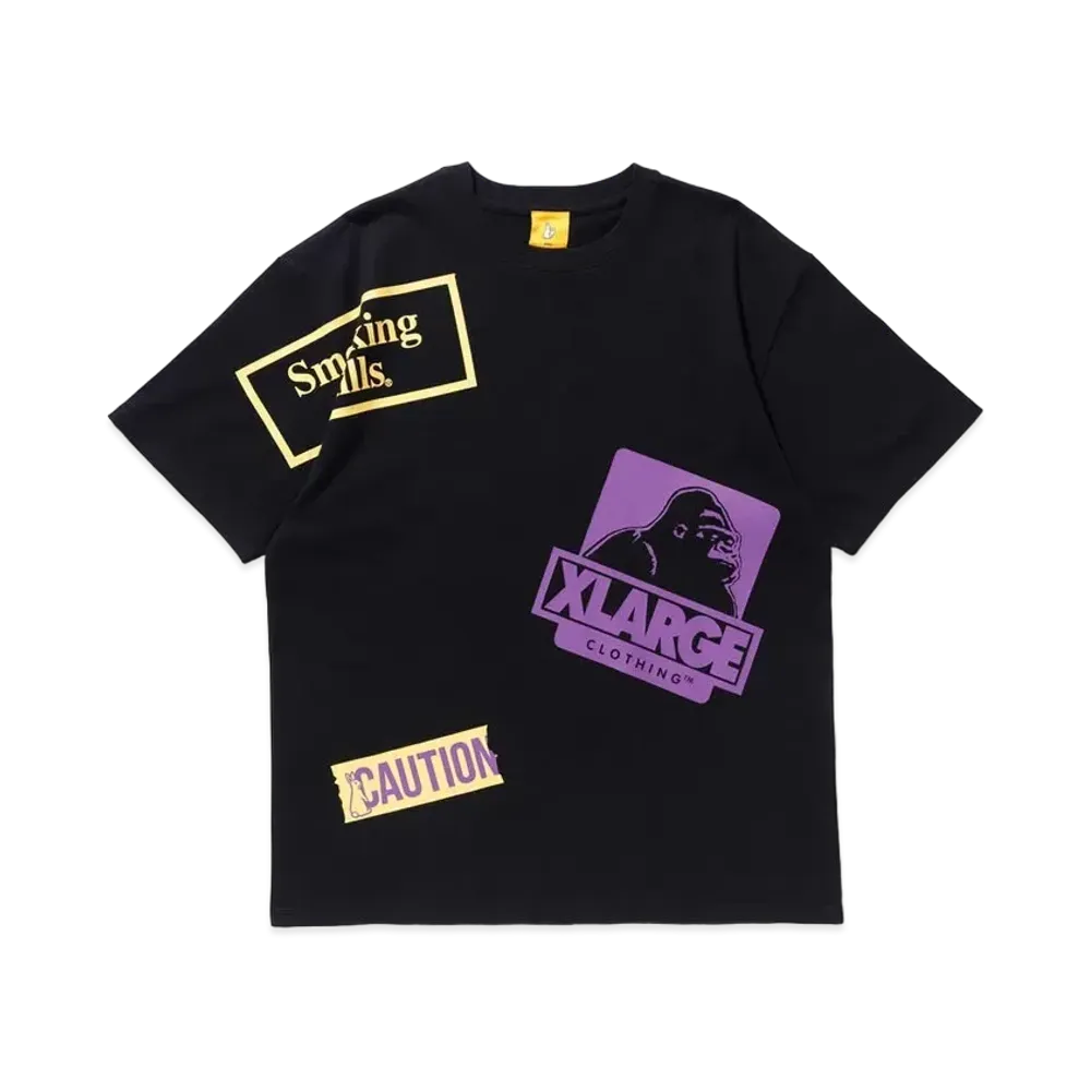 XLARGE x FR2 S/S TEE RANDOM LOGO "Black"