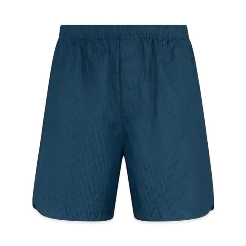 Dior Men's Oblique Shorts Silk and Cotton Jacquard "Navy Blue"