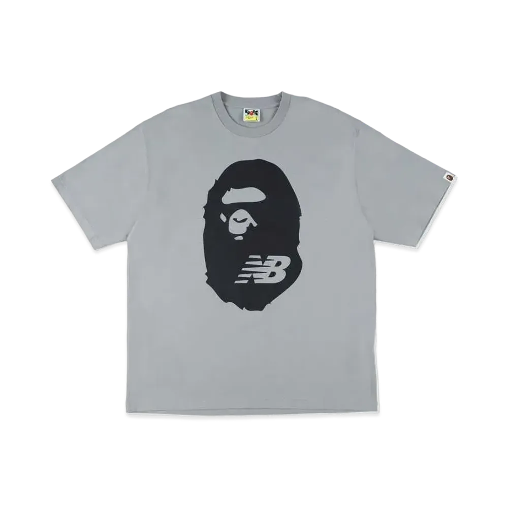 A BATHING APE NEW BALANCE APE HEAD TEE "Grey"
