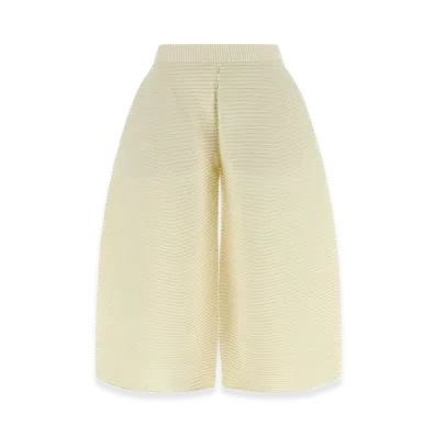 ISSEY MIYAKE Womens Corrugated Knit Pants "White"