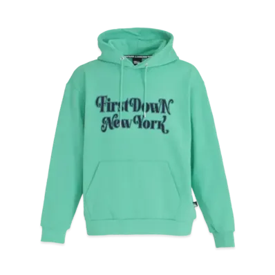 FIRST DOWN FLOCKY HOODED SWEAT "Bright Mint"