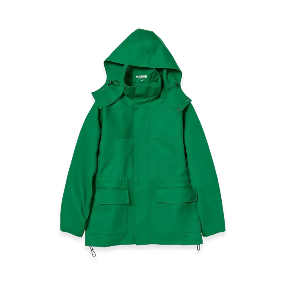 AURALEE High-Density Bonded Cotton Gabardine Blouson "Green"