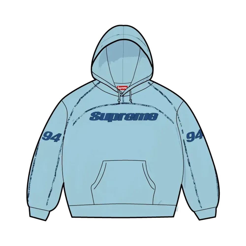 Supreme Overlock Hooded Sweatshirt "Light Blue"