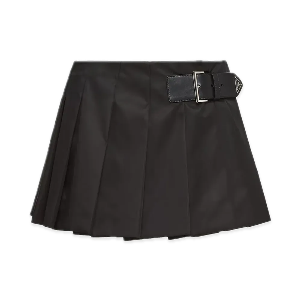 PRADA Re-Nylon Pleated Mini Skirt "Black"