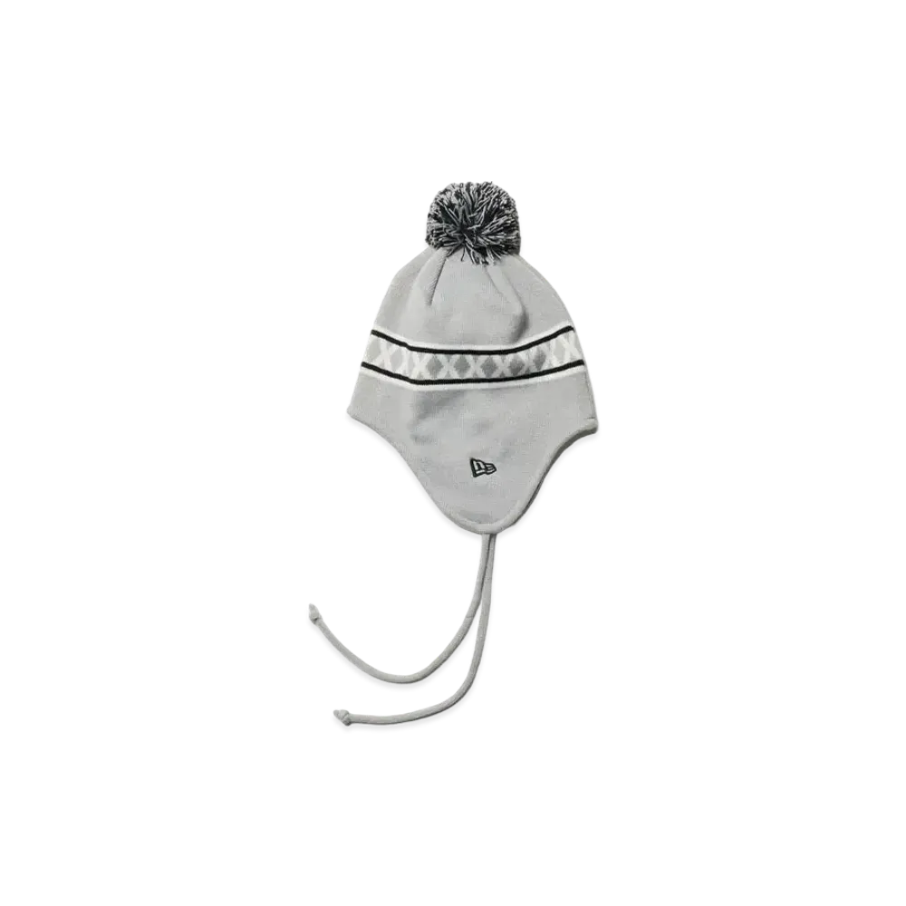 NEW ERA Pom Pom Knit Ear Flap Line "Light Gray"