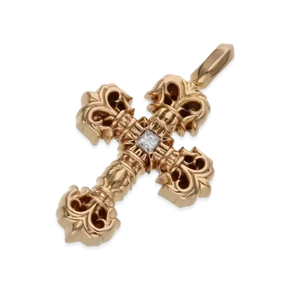 Chrome Hearts 22K Tiny Filiglley 1 Diamond Charm Charm "Yellow Gold"