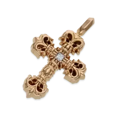 Chrome Hearts 22K Tiny Filiglley 1 Diamond Charm Charm "Yellow Gold"