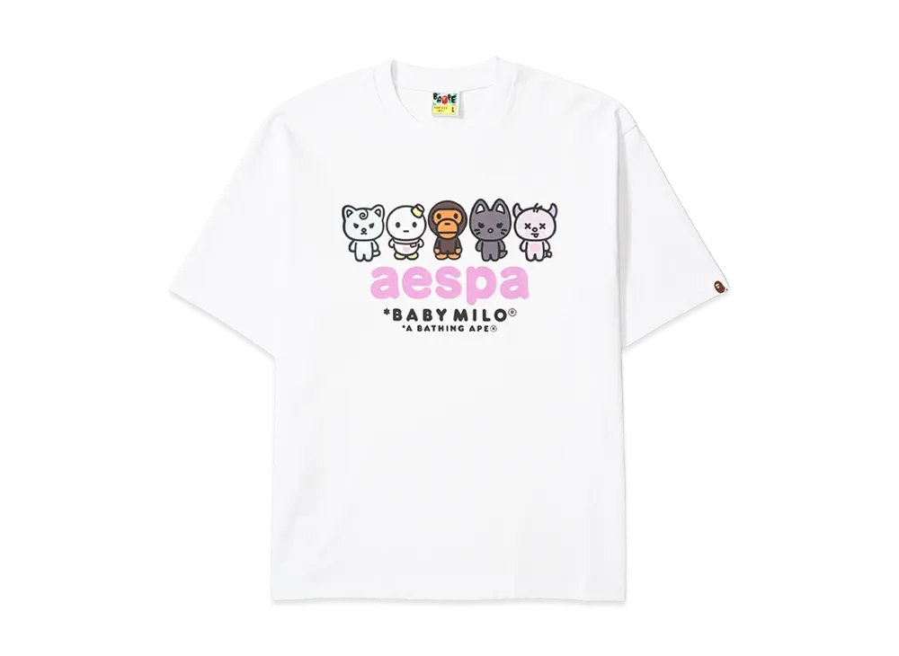 A BATHING APE x aespa Baby Milo Relaxed Fit Tee "White"