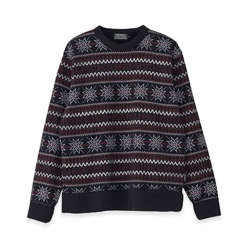 HYSTERIC GLAMOUR Spade Nordic Pattern Sweat "Black"