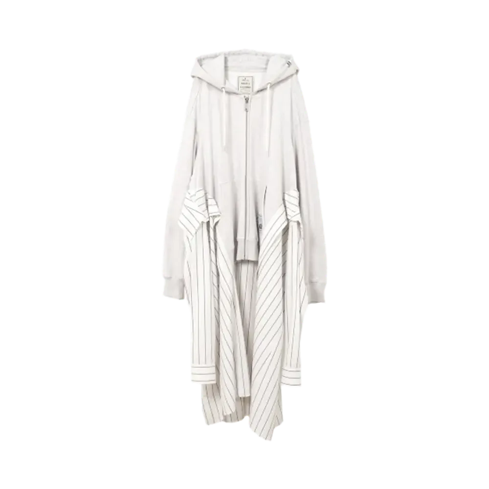 Maison MIHARA YASUHIRO Shirt Combined Zip-up Hoodie Dress "White"