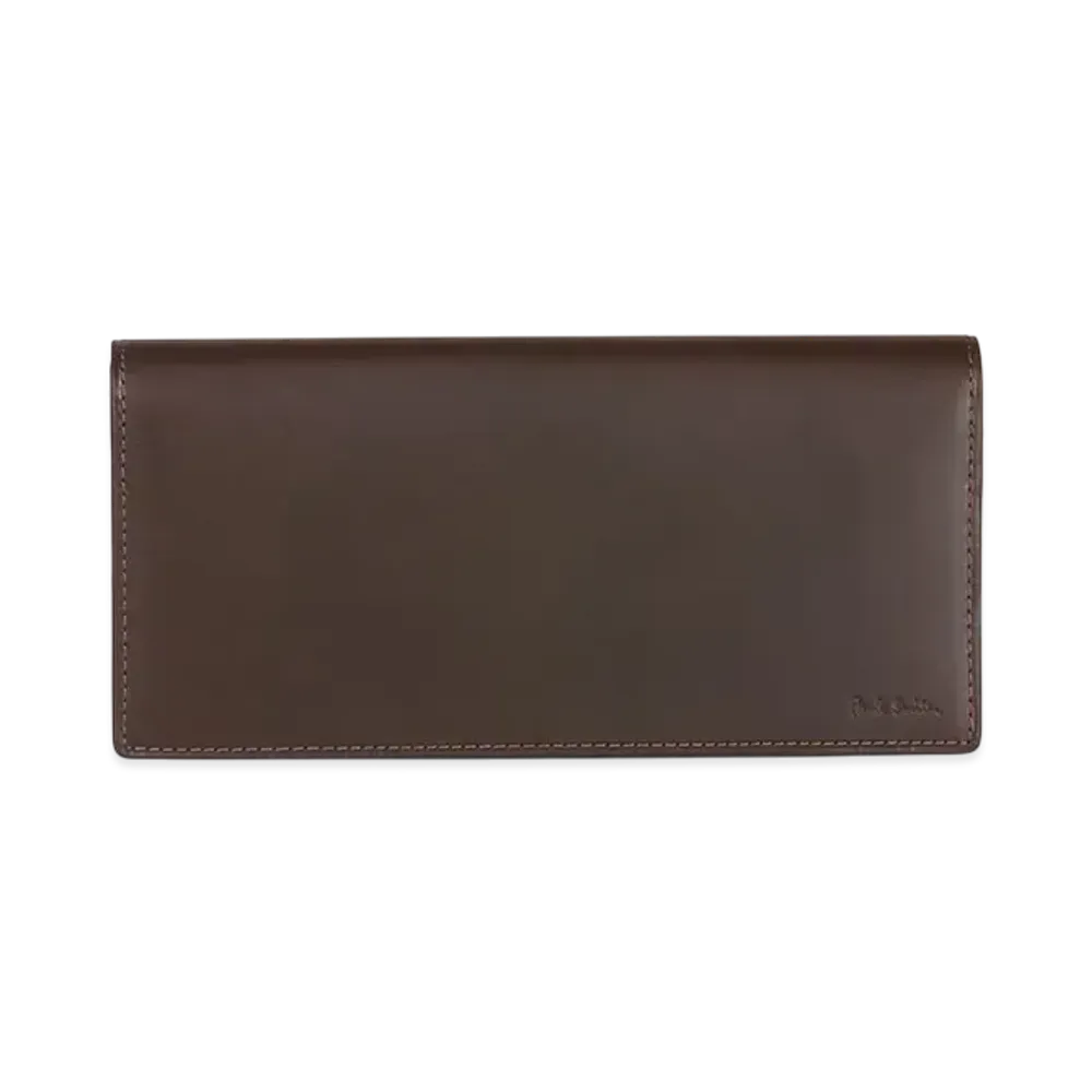 Paul Smith Vegetarian Stripe Trim Long Wallet "DarkBlack"