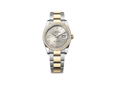 ROLEX Datejust 36mm Oystersteel & Yellow Gold Diamond 126283RBR "Silver"