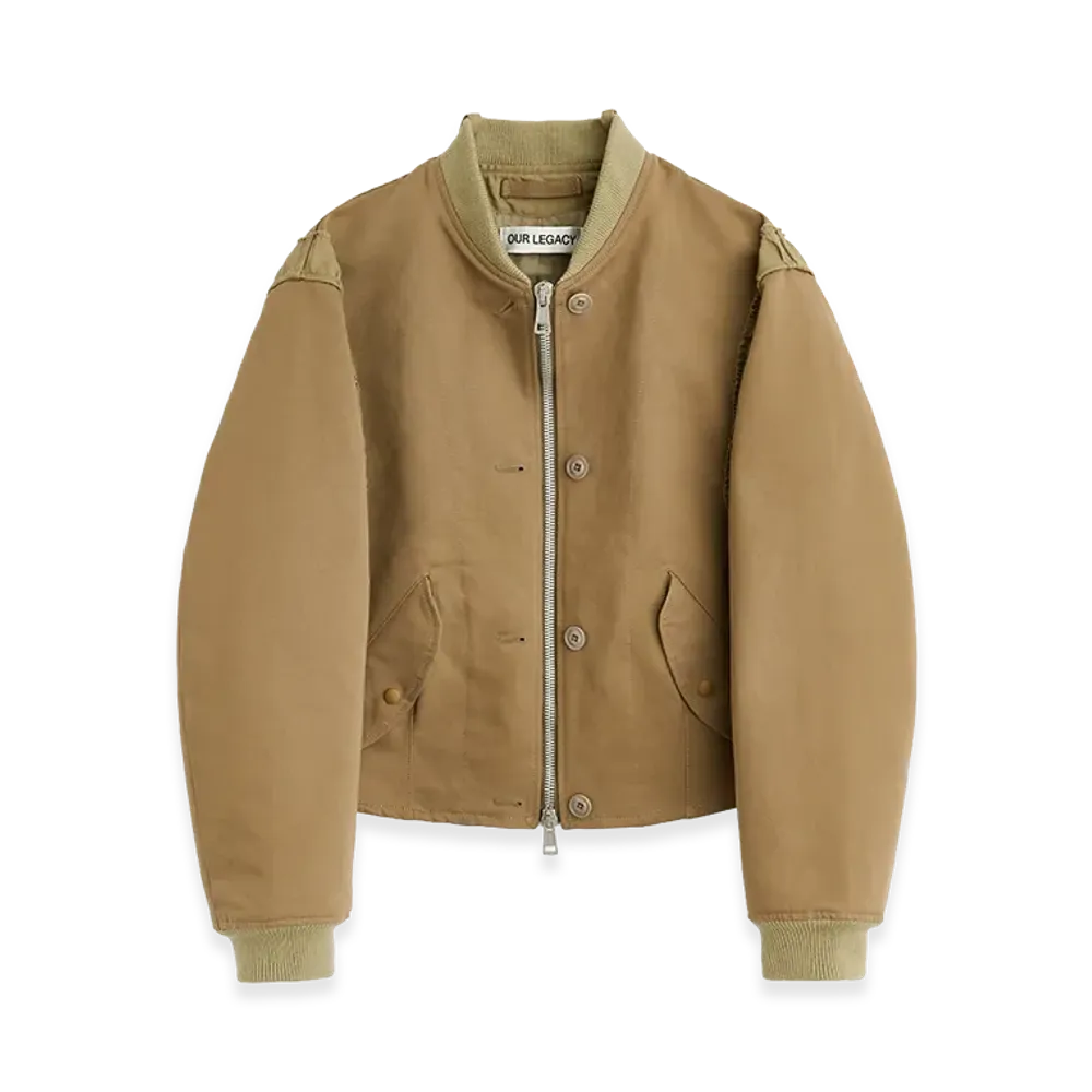 OUR LEGACY Women's Frill Bomber "Kharkee Double Weave Sateen"