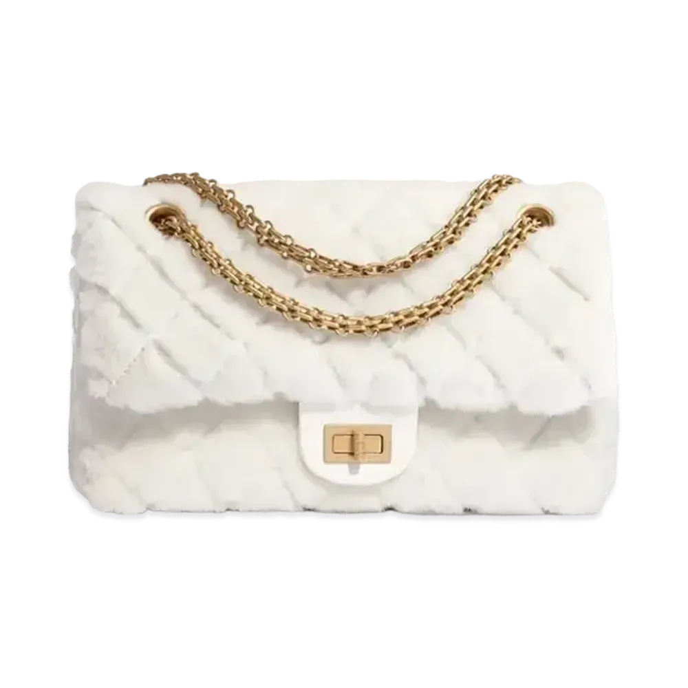 CHANEL 2.55 Hand Bags Searing Lambskin & Aged Calfskin "White"