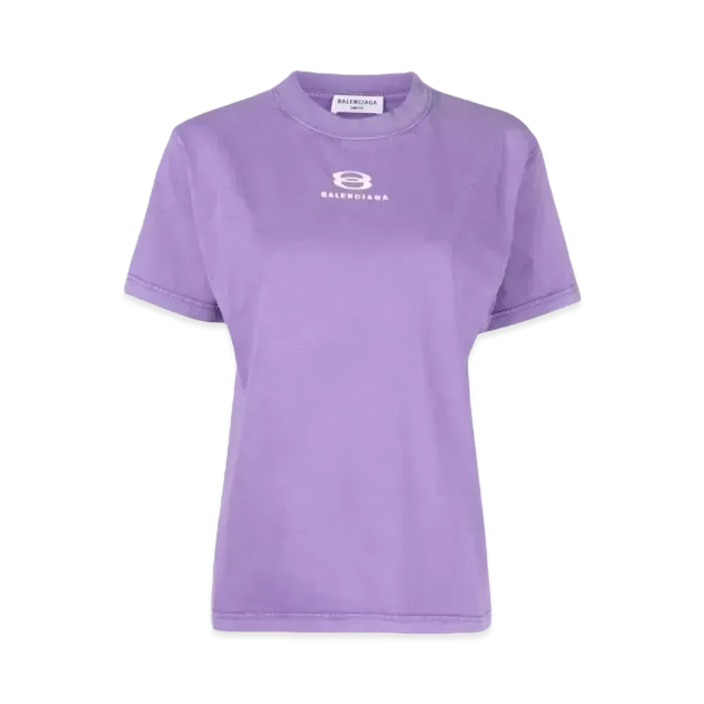 BALENCIAGA Logo Print T-shirt Small Fit "Violet"