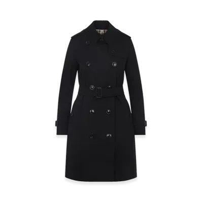Burberry Women's Heritage Kensington Medium Trench Coat "Black"