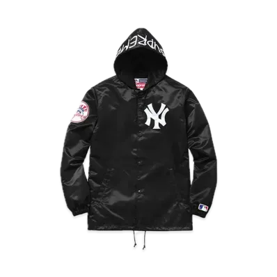 Supreme x 47 Brand New York Yankees Satin Hooded Coaches Jkt "Black"