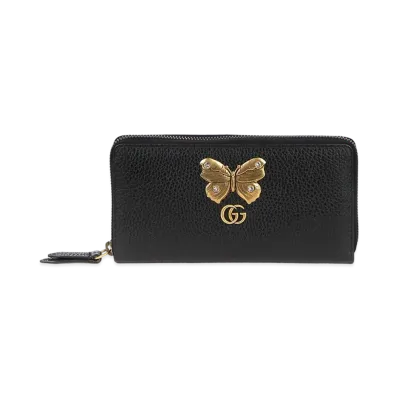 GUCCI Butterfly Zip Around Wallet "Black"